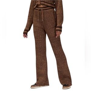 Jordan Air Jordan Thick Knitted Trousers Flare Knit Archaeo Brown Pants Size L
